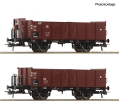 Roco 6600267 - H0 - 2-tlg. Set Offene Güterwagen, DB, Ep. III